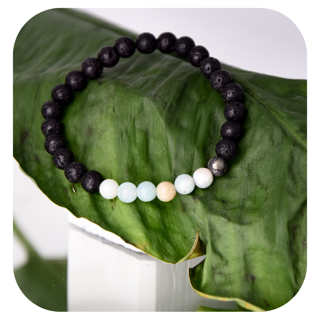 Lava Amazonite Mala Armband | Erdung & Authentizität | Handgefertigt in Österreic