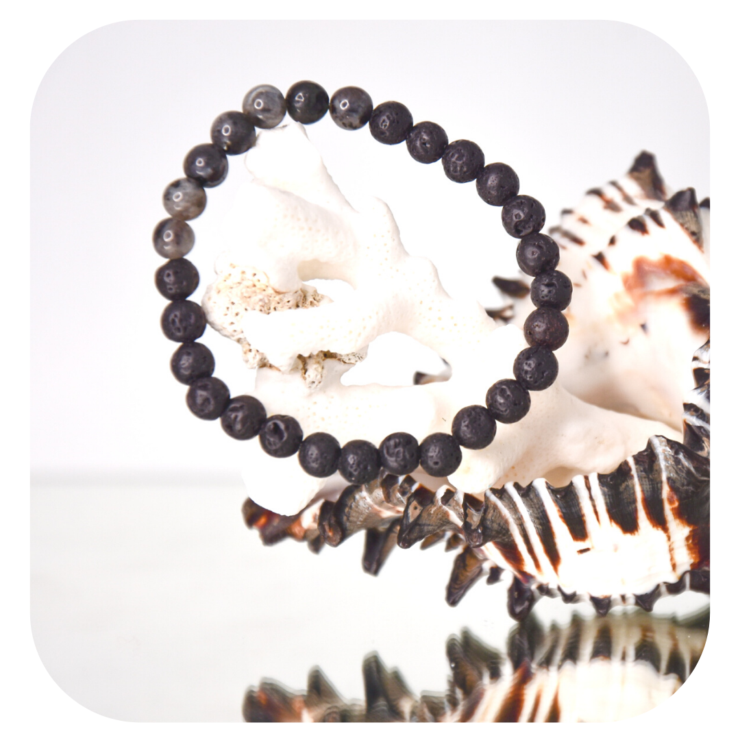Lava-Labradorit Mala Armband | Erdung & Transformation | Handgefertigt in Österreich