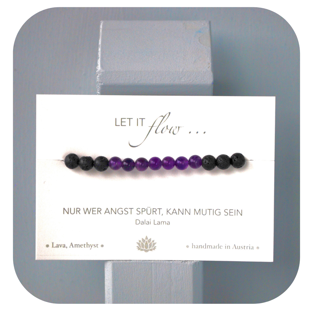 Lava-Amethyst Mala Armband | Erdung & Spiritualität | Handgefertigt in Österreich