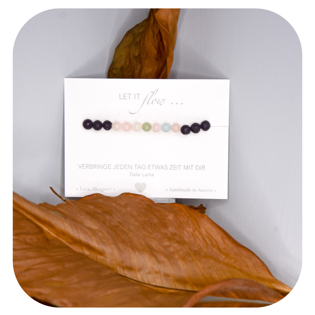 Lava Morganite Mala Armband | Erdung & Liebe | Handgemacht in Österreich