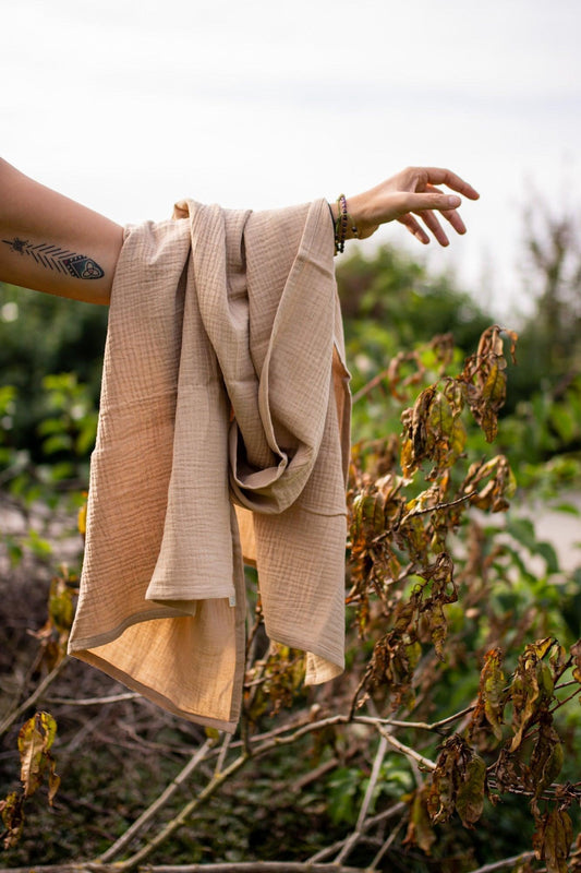 Musselin Schal *Warm Sand* - MalaSariLove 