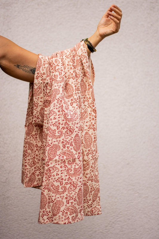 Musselin Schal *Paisley Red* - MalaSariLove 