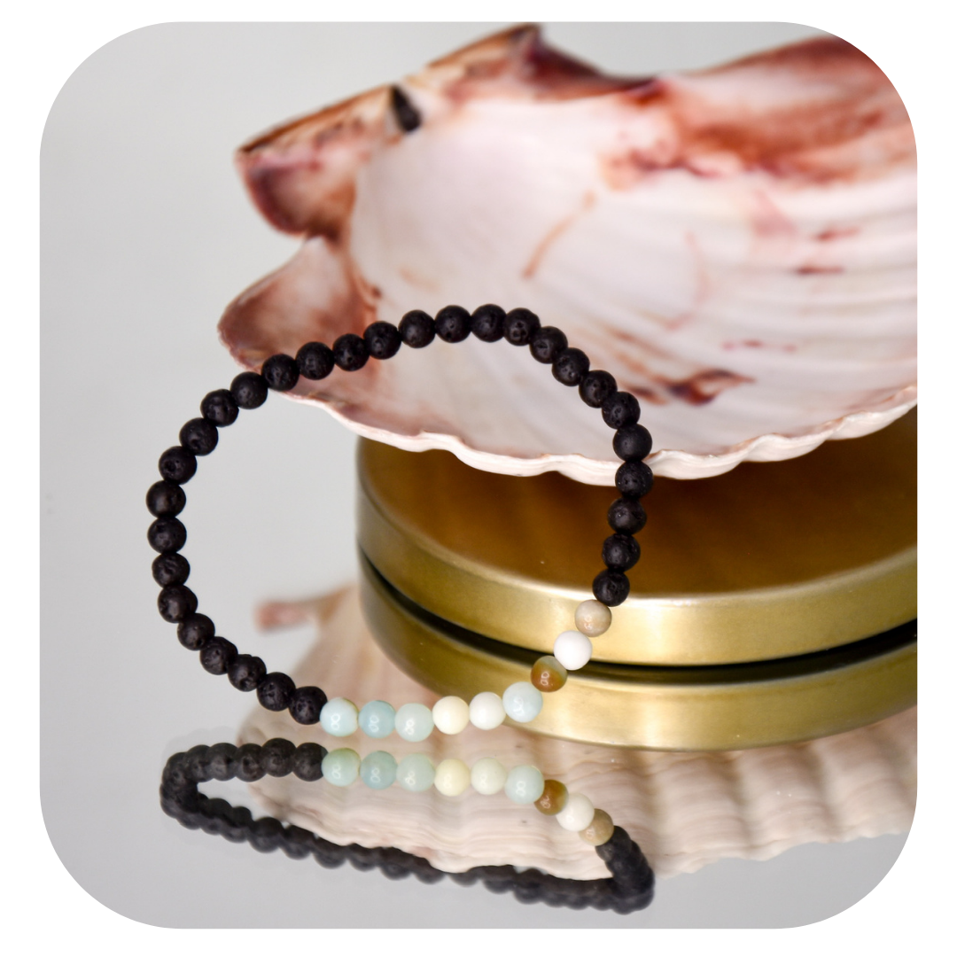 Lava Amazonite Mala Armband | Erdung &amp; Authentizität | Handgefertigt in Österreic
