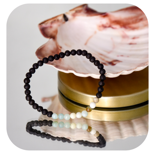 Lava Amazonite Mala Armband | Erdung &amp; Authentizität | Handgefertigt in Österreic