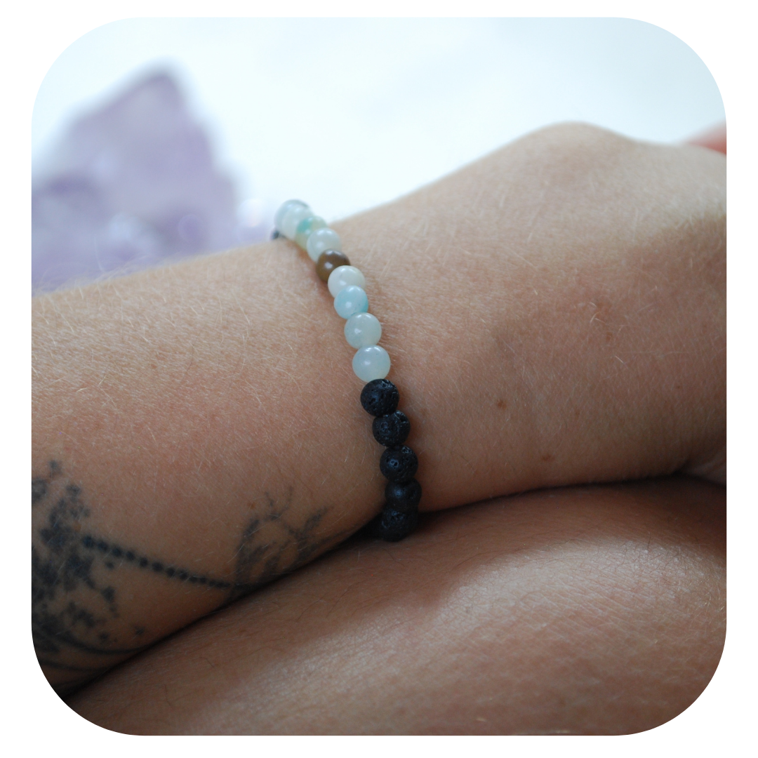 Lava Amazonite Mala Armband | Erdung &amp; Authentizität | Handgefertigt in Österreic