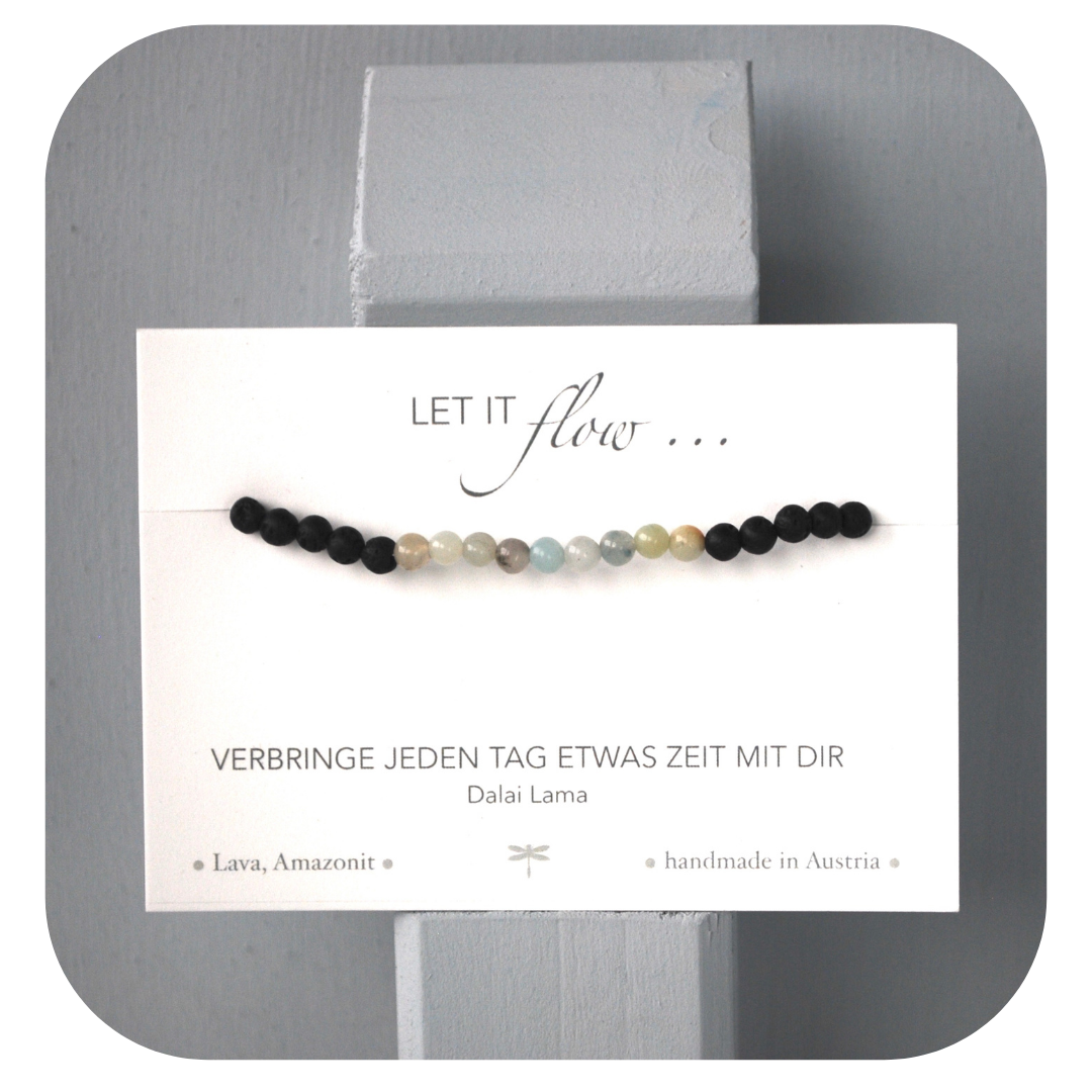 Lava Amazonite Mala Armband | Erdung &amp; Authentizität | Handgefertigt in Österreic