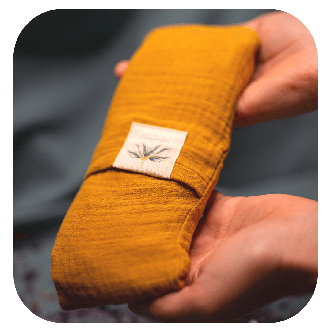 Augenkissen gefüllt mit Bergkristallen I Curry Yellow - MalaSariLove 