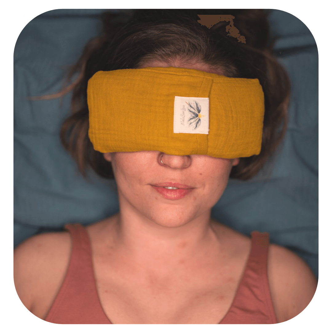 Augenkissen gefüllt mit Bergkristallen I Curry Yellow - MalaSariLove 