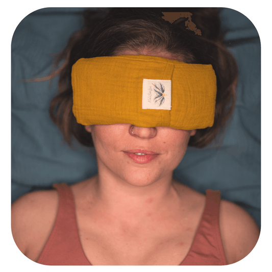 Augenkissen gefüllt mit Bergkristallen I Curry Yellow - MalaSariLove 