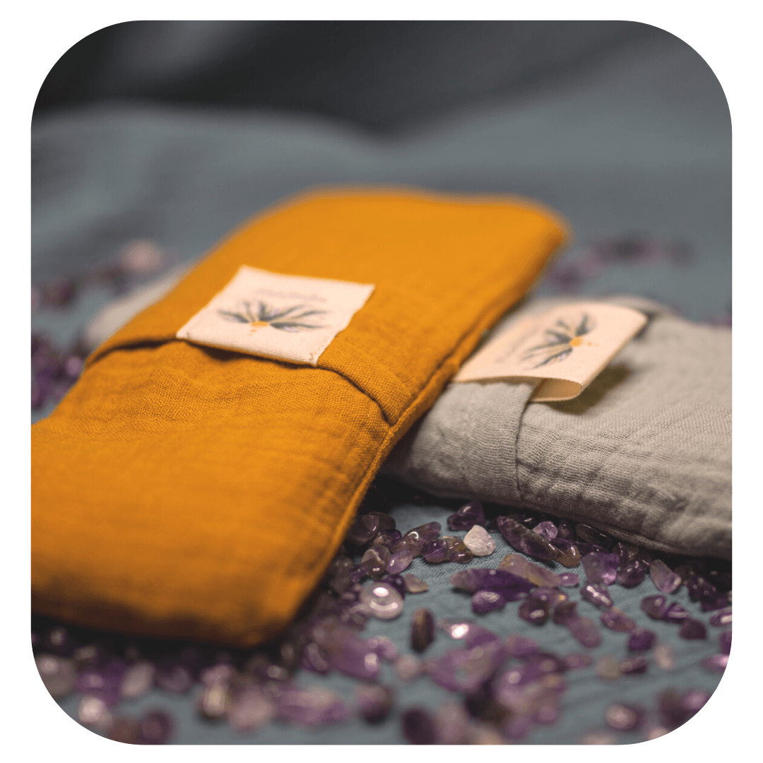 Augenkissen gefüllt mit Bergkristallen I Curry Yellow - MalaSariLove 