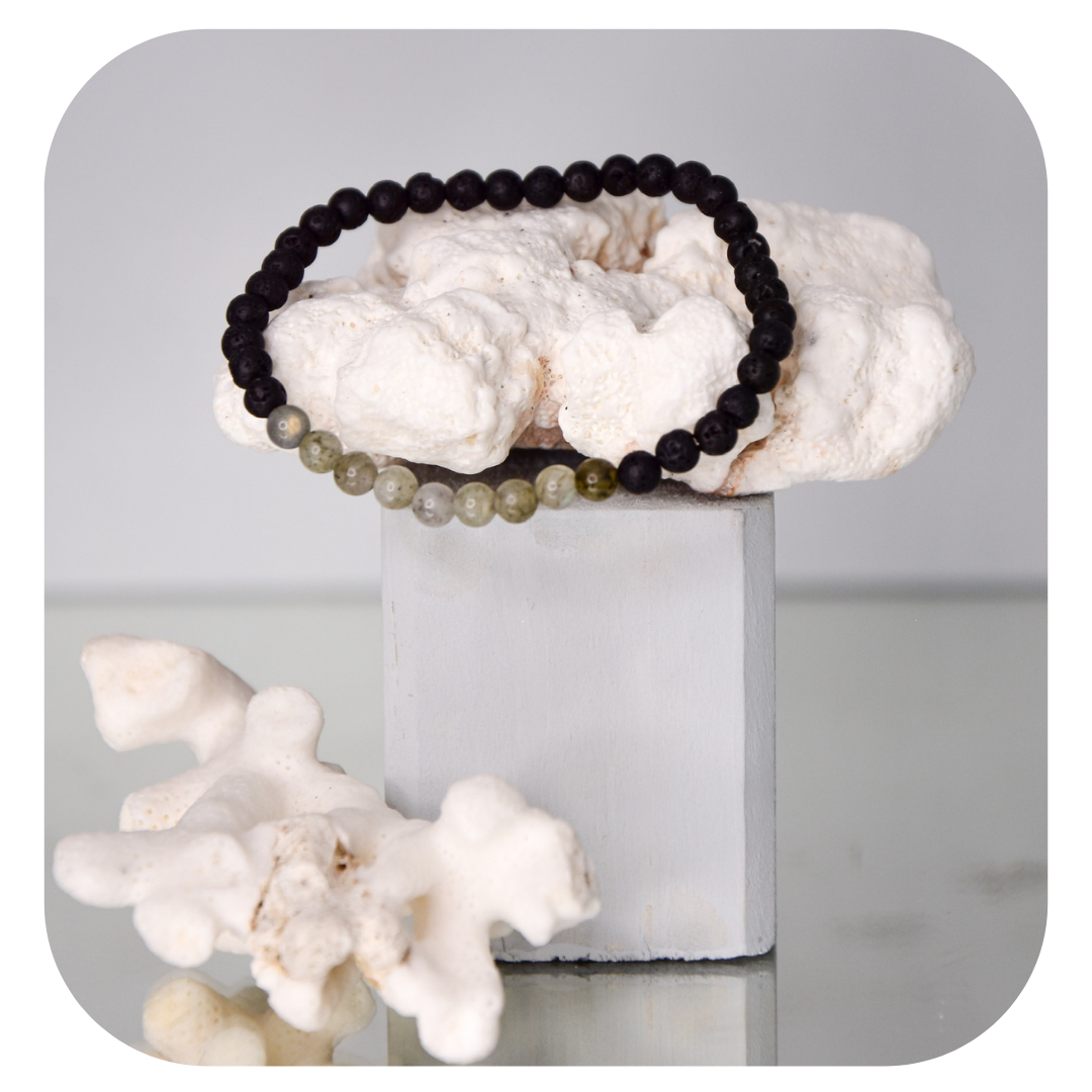 Lava-Labradorit Mala Armband | Erdung & Transformation | Handgefertigt in Österreich
