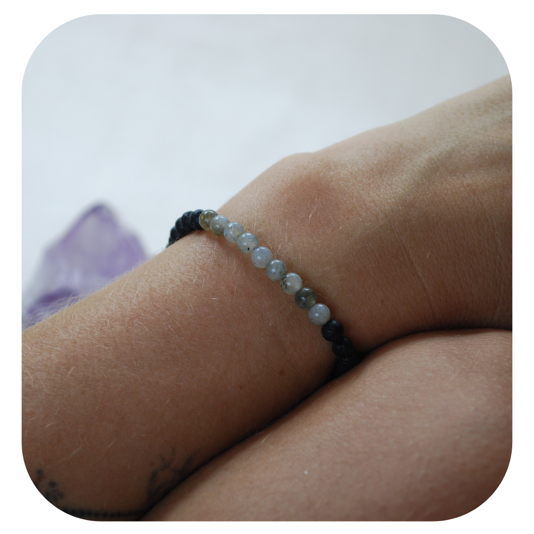 Lava-Labradorit Mala Armband | Erdung & Transformation | Handgefertigt in Österreich