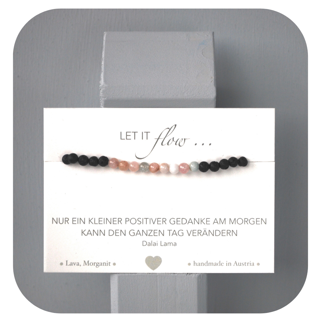 Lava Morganite Mala Armband | Erdung & Liebe | Handgemacht in Österreich