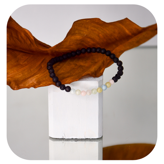 Lava Morganite Mala Armband | Erdung & Liebe | Handgemacht in Österreich