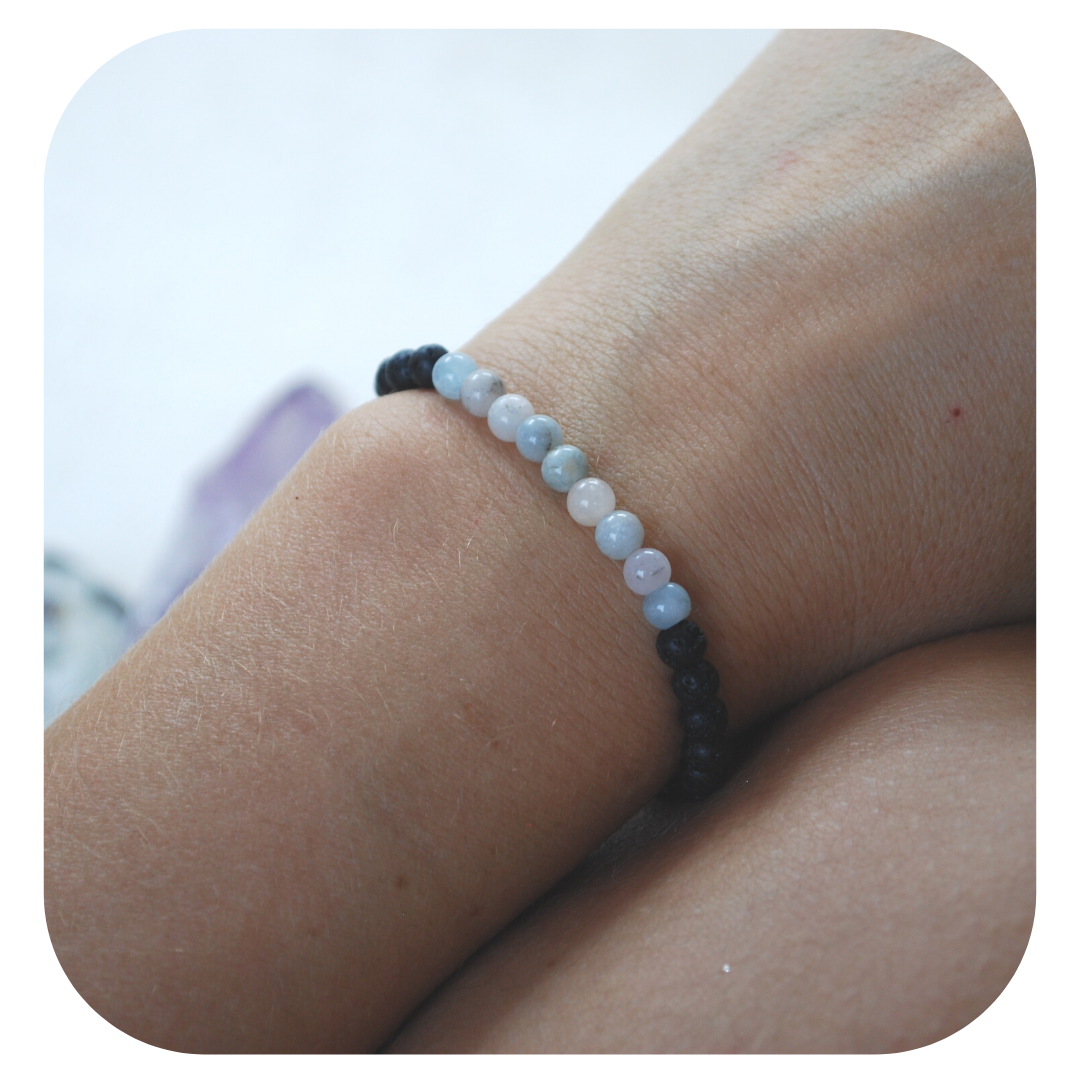 Lava Morganite Mala Armband | Erdung & Liebe | Handgemacht in Österreich