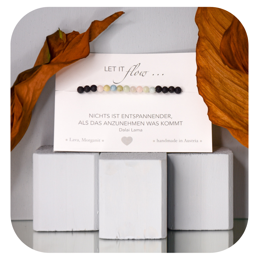 Lava Morganite Mala Armband | Erdung & Liebe | Handgemacht in Österreich