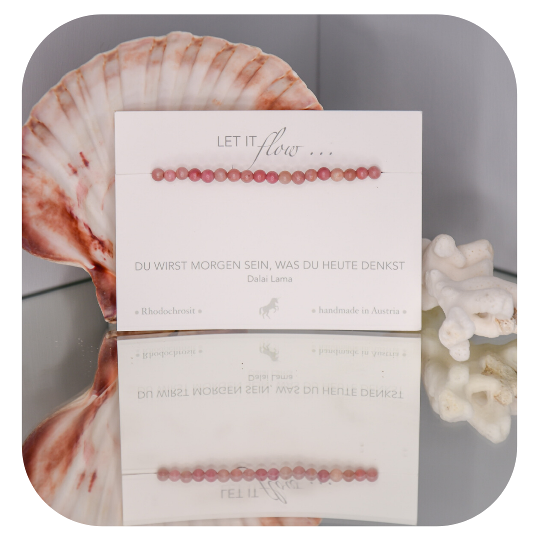 Rhodochrosit Mala Armband | Stein des Mitgefühls & der Selbstliebe | Handgefertigt in Österreich