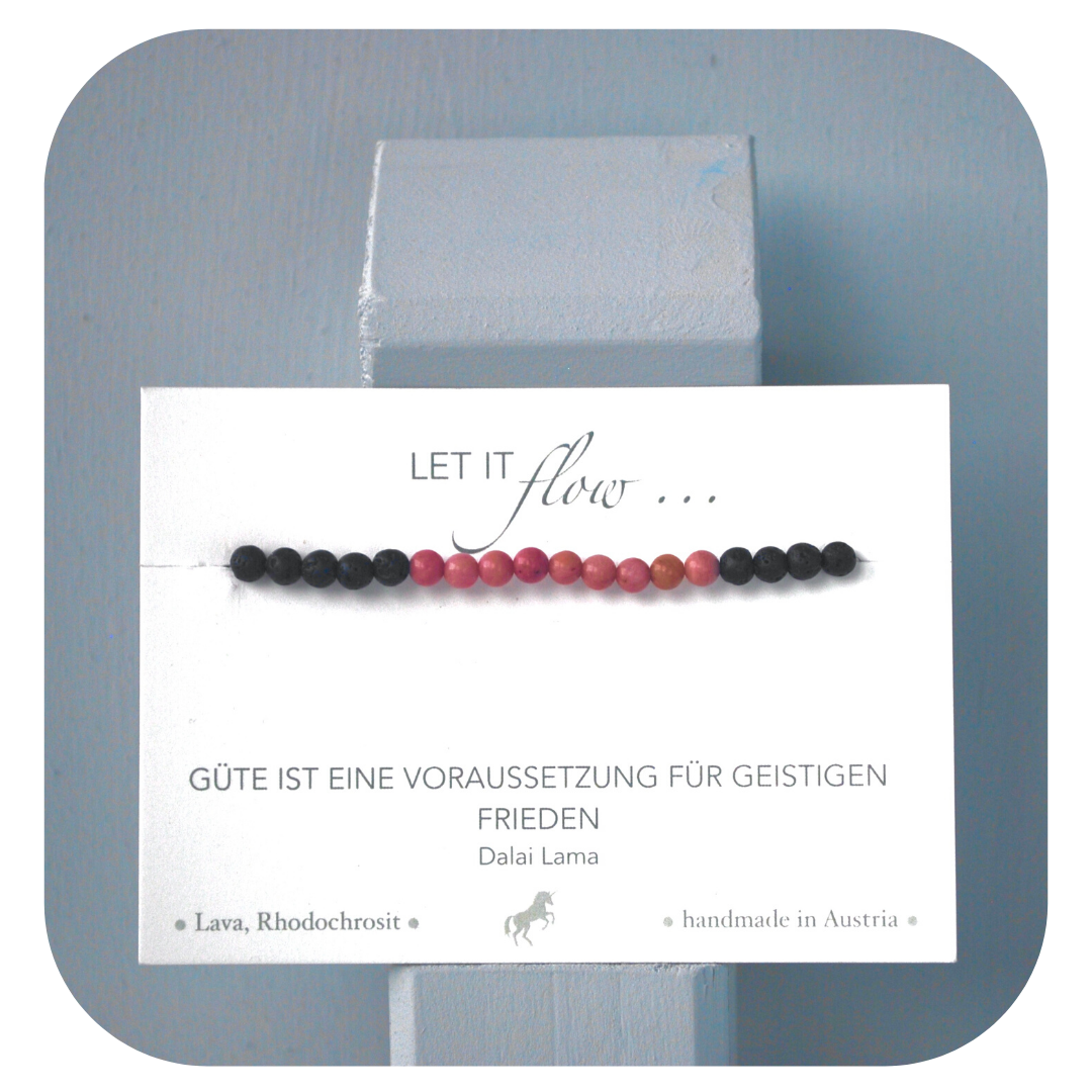 Lava-Rhodochrosit Mala Armband | Erdung & Selbstliebe | Handgemacht in Österreich