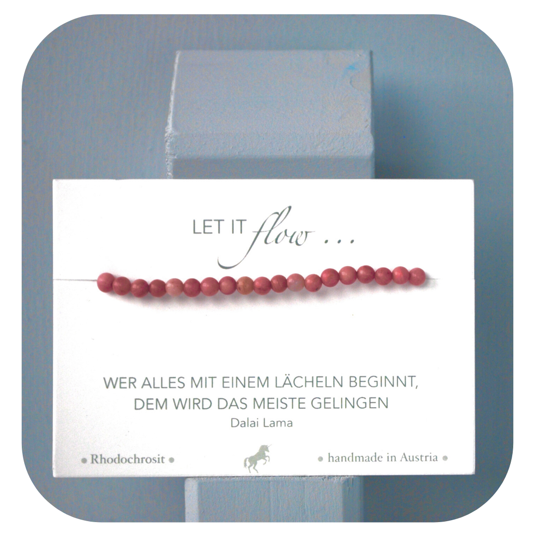 Rhodochrosit Mala Armband | Stein des Mitgefühls & der Selbstliebe | Handgefertigt in Österreich