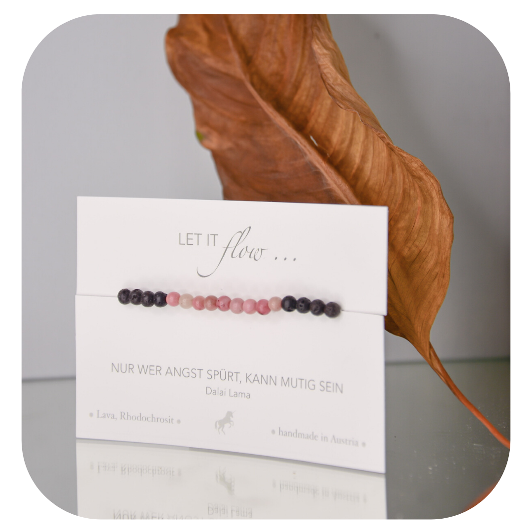 Lava-Rhodochrosit Mala Armband | Erdung & Selbstliebe | Handgemacht in Österreich